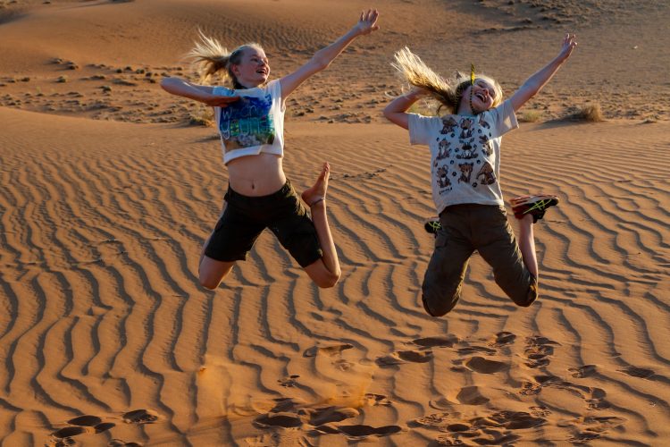 family volunteering in Namibia