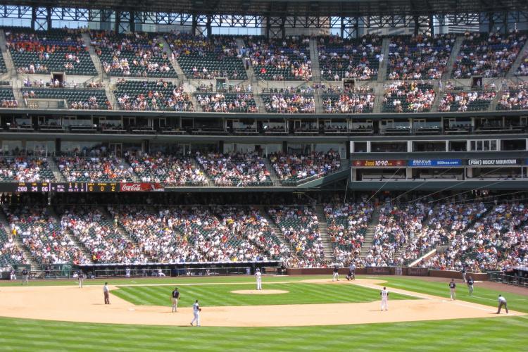 Baseball game stadium in Denver