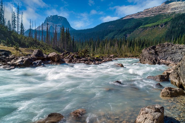 View of mountains and river