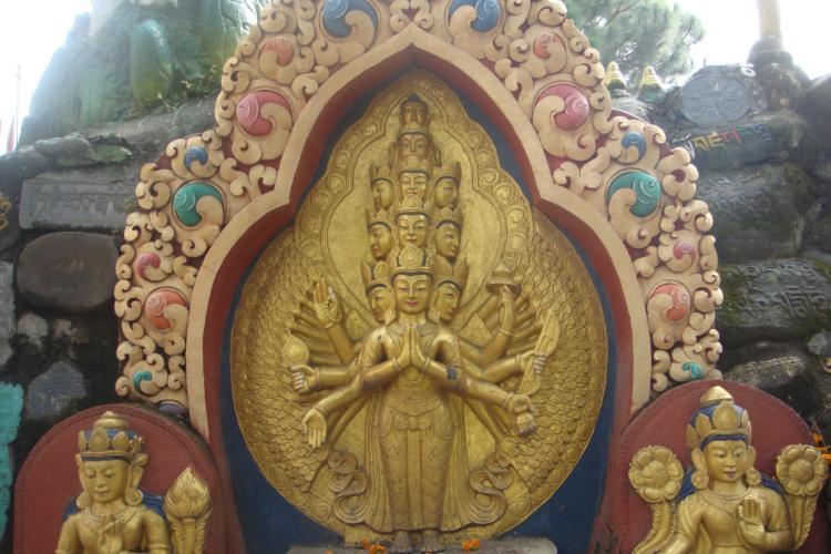 Volunteers visit Buddhist shrine in Nepal