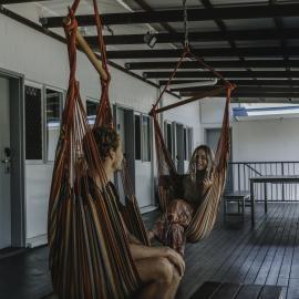 Hammocks at Cairns youth hostel