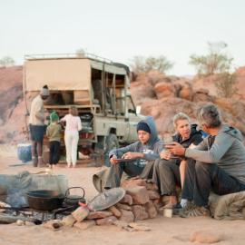 Desert elephant volunteers camp