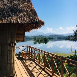Deck in Laos elephant sanctuary