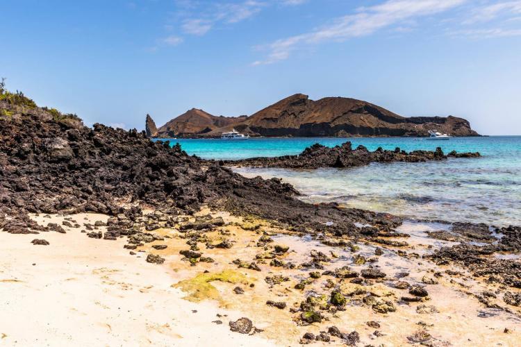 Rocky beach in Galapagos islands