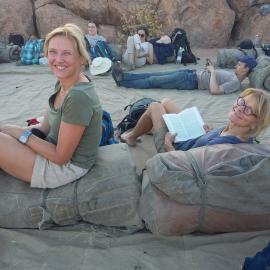 Volunteers relaxing in Namibia