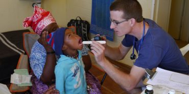 Volunteer doing medical work in Namibia