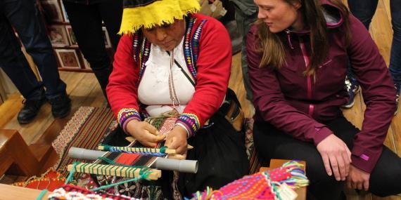 Local showing student weaving