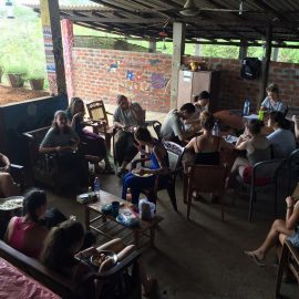 Meal time at field house