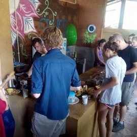 Meal time for volunteers