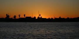 Sunset on Namibian coastlin