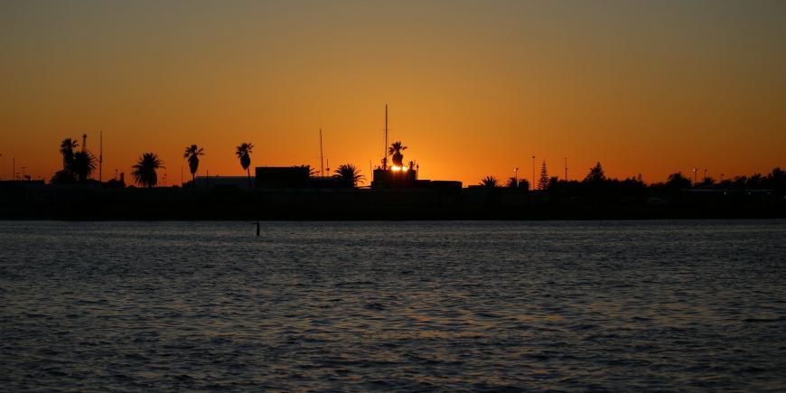Sunset on Namibian coastlin