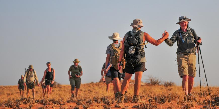 Namibia volunteers hiking