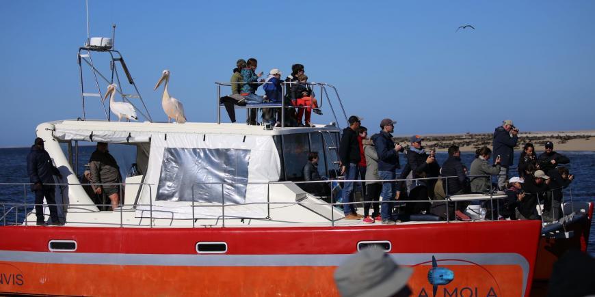 Research boat in Namibia
