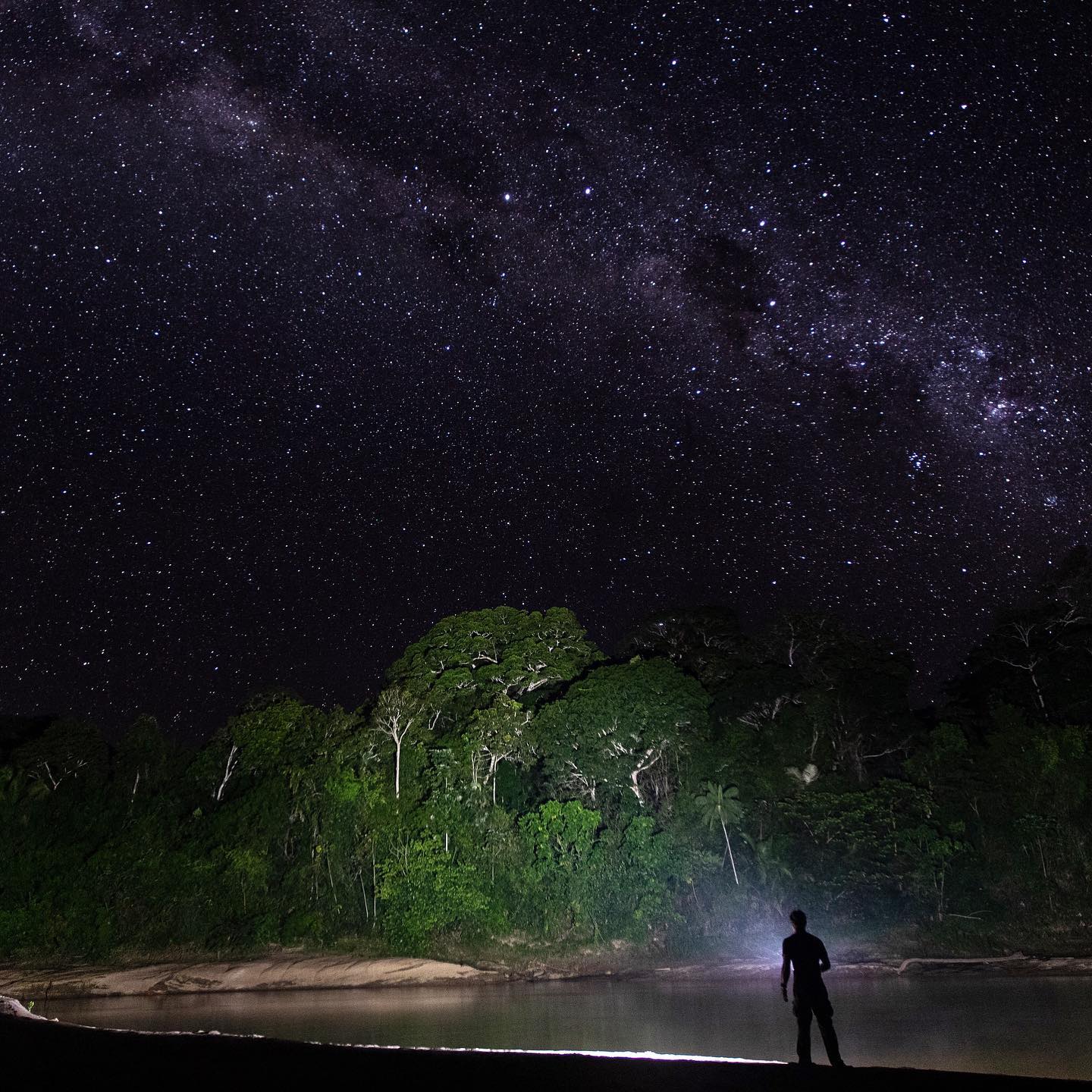 Volunteer under the Amazon stars