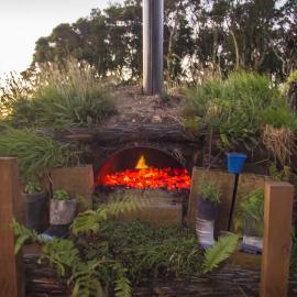 Pizza oven at New Zealand nature sanctuary
