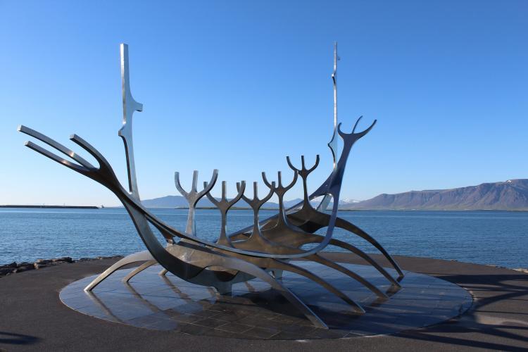 Viking ship sculpture in Reykjavik