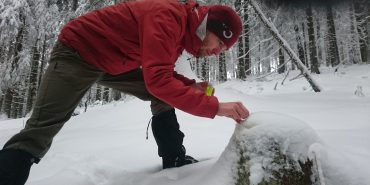 Volunteer setting Camera trap in Slovakia