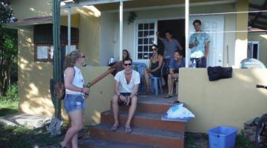 Volunteers at the shared house in St. Eustatius