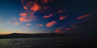 Sunset in Italy with pink skies