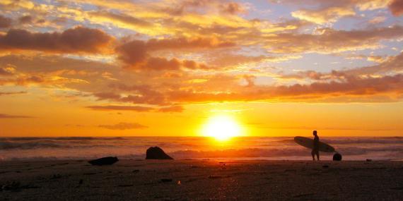 Sunset surfing in Costa Rica