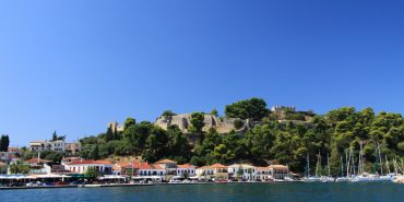 View of Vonitsa harbour from the boat