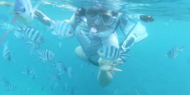 Snorkelling in the lagoon