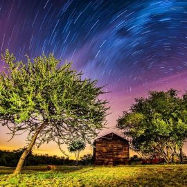 Volunteer house at night in South Africa