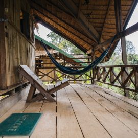 Volunteer bungalow deck in Laos
