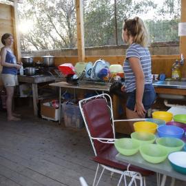 Volunteers in kitchen in Argostoli
