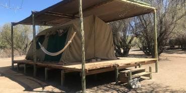 Volunteer sleeping arrangements in Neuras in Namibia