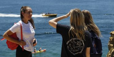 volunteers chatting in Portugal