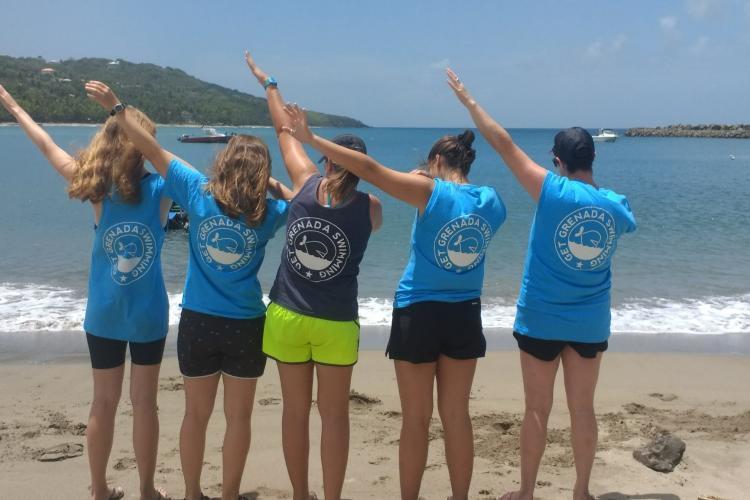 Volunteers on beach in Grenada