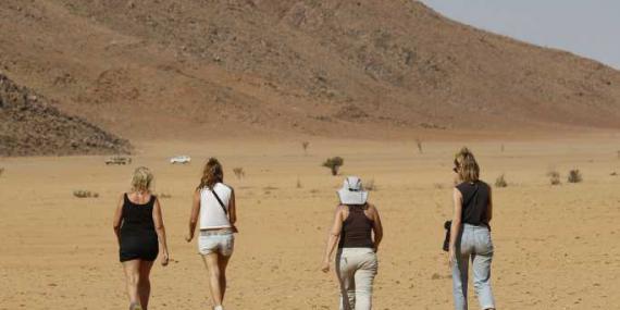 Volunteers in the desert in Namibia