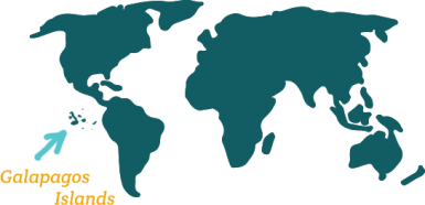 Map of the world showing location of Galapagos