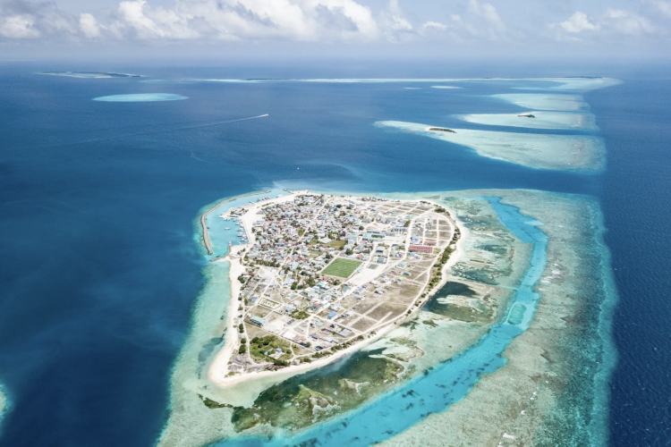 Naifaru atoll in the Maldives