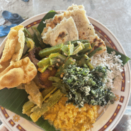 Plate of sri lankan food