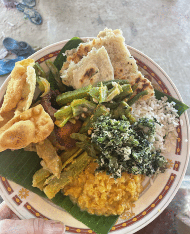 Plate of sri lankan food