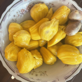 Plate with yellow sri lankan food